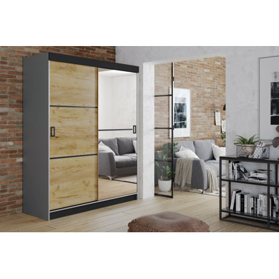 Jariel 2 Door Solid + Manufactured Wood Wardrobe