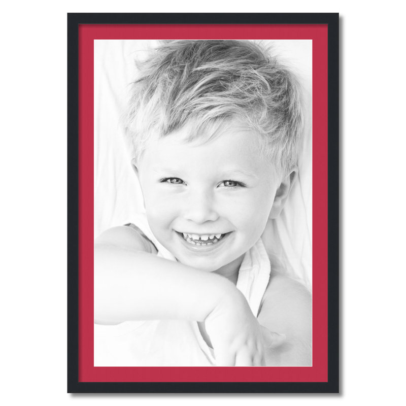 Cadre pour photo simple 24 po x 36 po en bois mat, Rouge