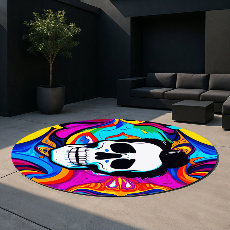 Aurora Rush Indoor And Outdoor Area Rug, Round 5'