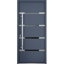 Porte d'entrée extérieure prémontée en acier deux 1105, émail noir, inserts en acier inoxydable, style moderne, peinte, largeur 91,4 cm x hauteur 203,2 cm, ouverture à droite vers l'intérieur