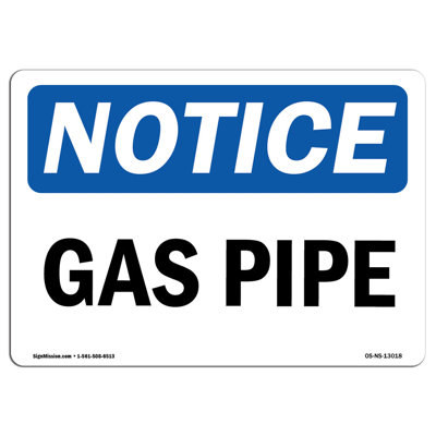 Gas Pipe Aluminum Sign 18 x 24