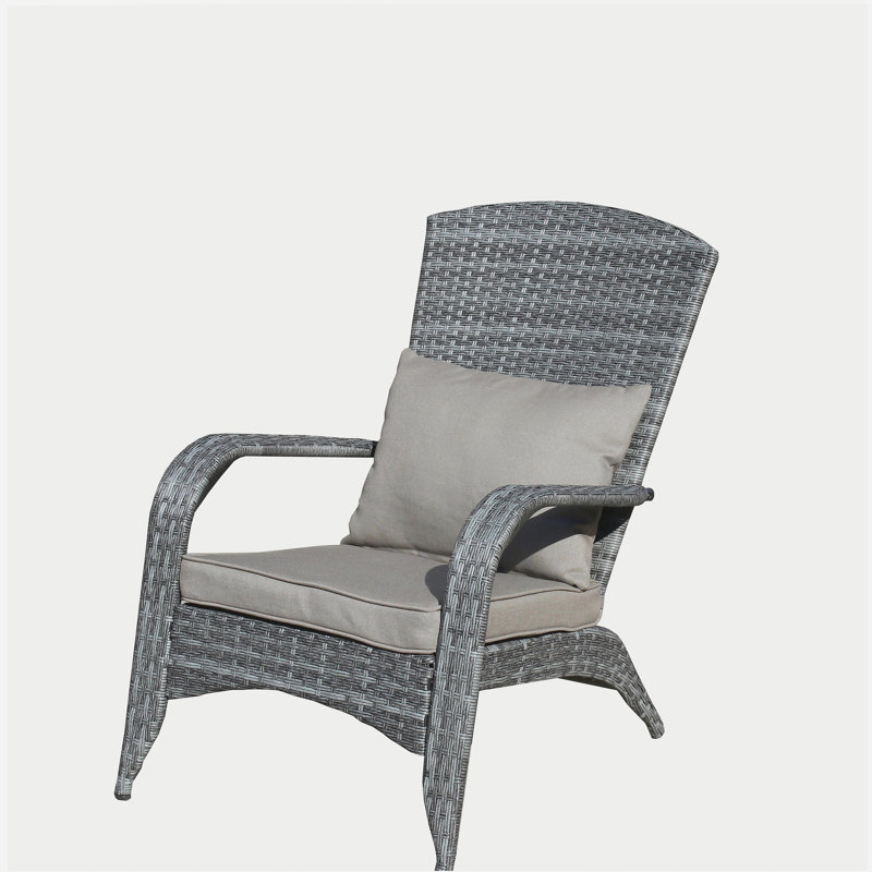 Chaise de patio rembourrée, Gris, Gris