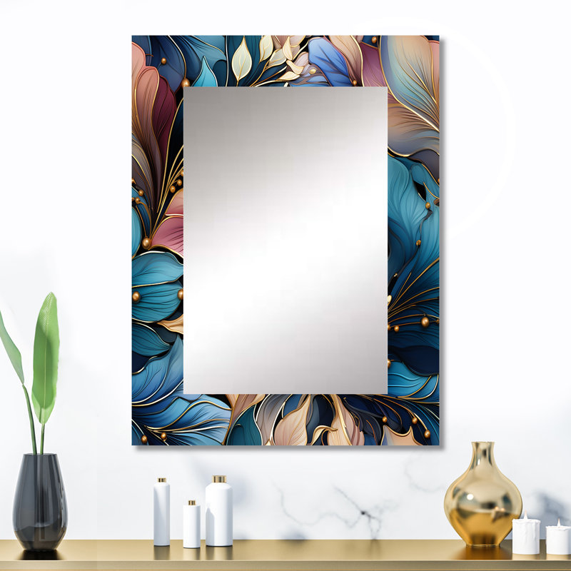 Armanti Spiral Flower Elegance Boho Motif - miroir boho, 32 po x 24 po