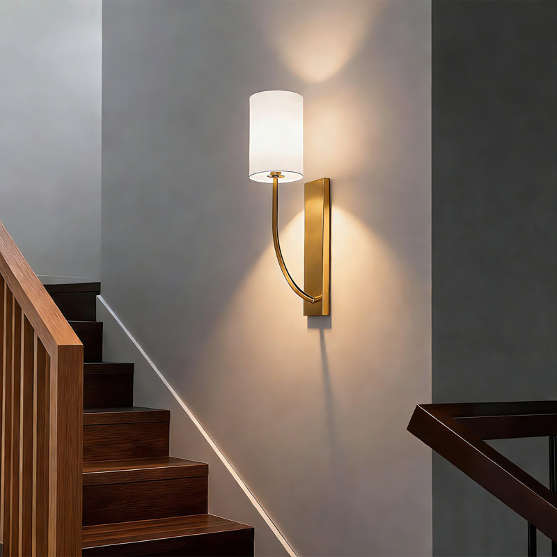 1-Light Metal Wallchiere with Linen Shade