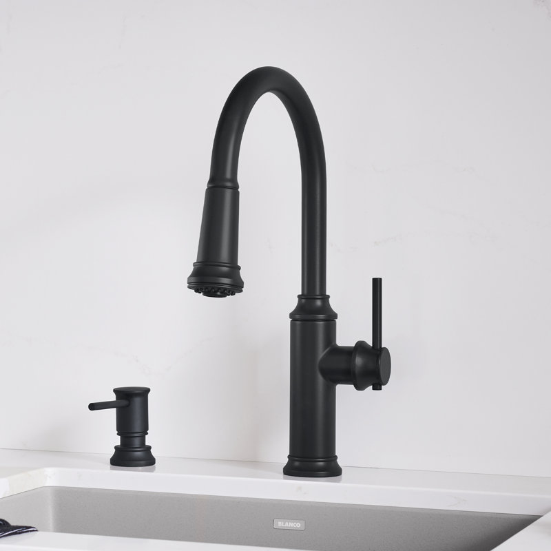 Empressa High Arc Pull-Down Dual-Spray Kitchen Faucet - Matte Black, Matte Black