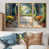Toile avec cadre flottant or