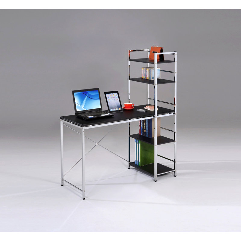 Bureau d'écriture en métal avec tablettes