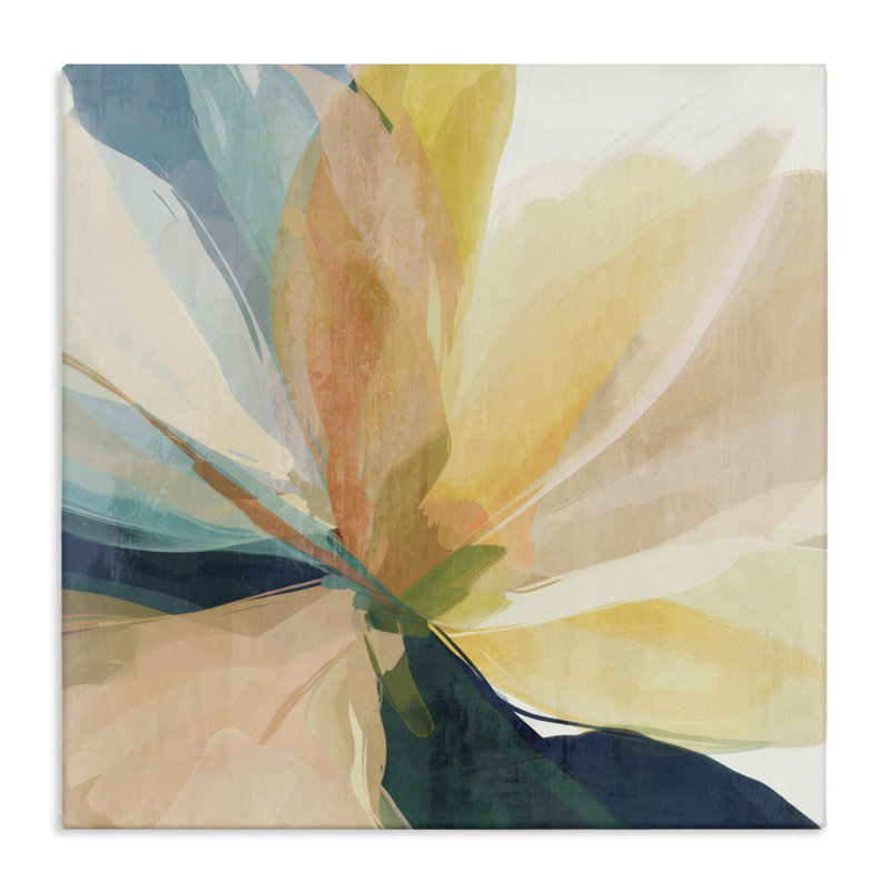 Toile contemporaine à motif floral ensoleillé, design par Irena Orlov, H 24 po x l 24 po