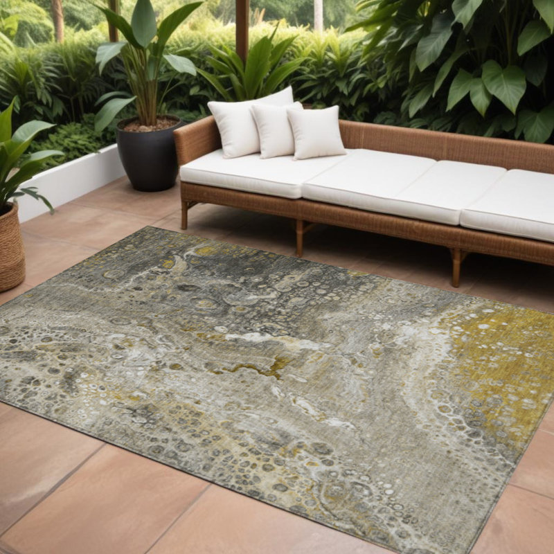 Tapis intérieur lavable abstrait taupe brun et beige 9 pi x 12 pi