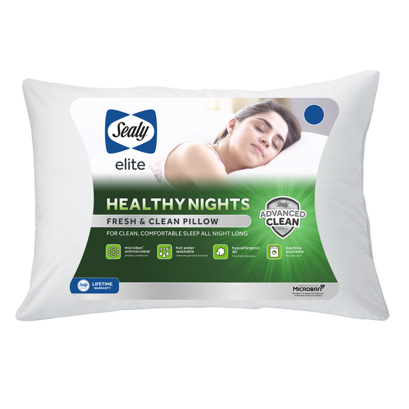 Sealy Healthy Nights Standard/Queen Hypoallergenic Polyester Bed Pillow