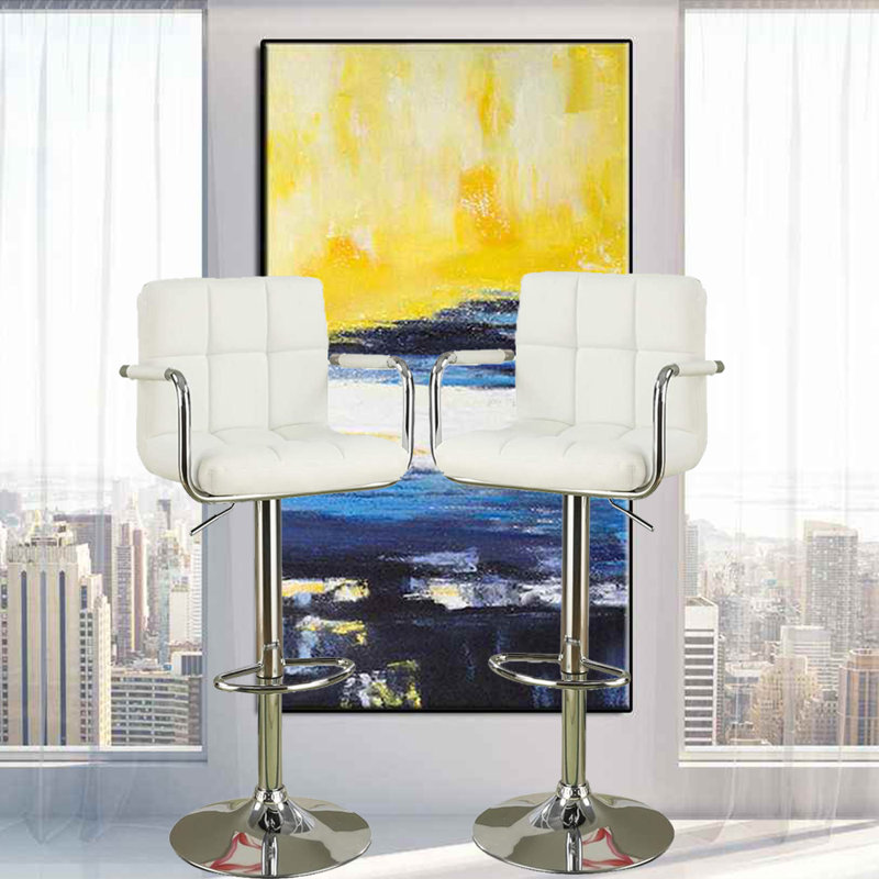 Tabouret pivotant à hauteur réglable, Blanc