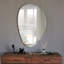 Élégant miroir mural abstrait, finition blanche, 35,4 x 23,6 x 0,5 pouces | Matériau 100% bois aggloméré, fixation murale | Parfait pour la décoration intérieure moderne, rehausse la lumière et l'espace, design élégant et fonctionnel-347939903