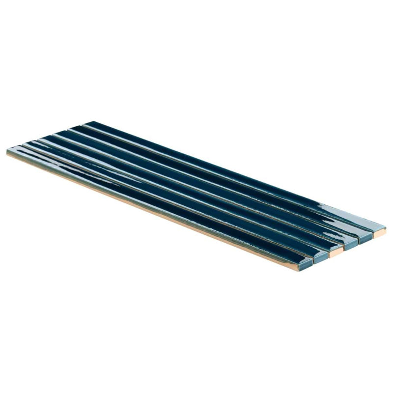 Kanbina 5x18 Brick Glossy Ceramic Mosaic Tile, Sapphire