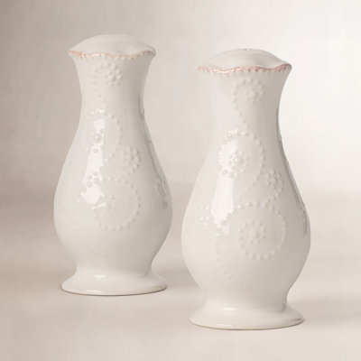 French Perle White Salt and Pepper Shaker Set