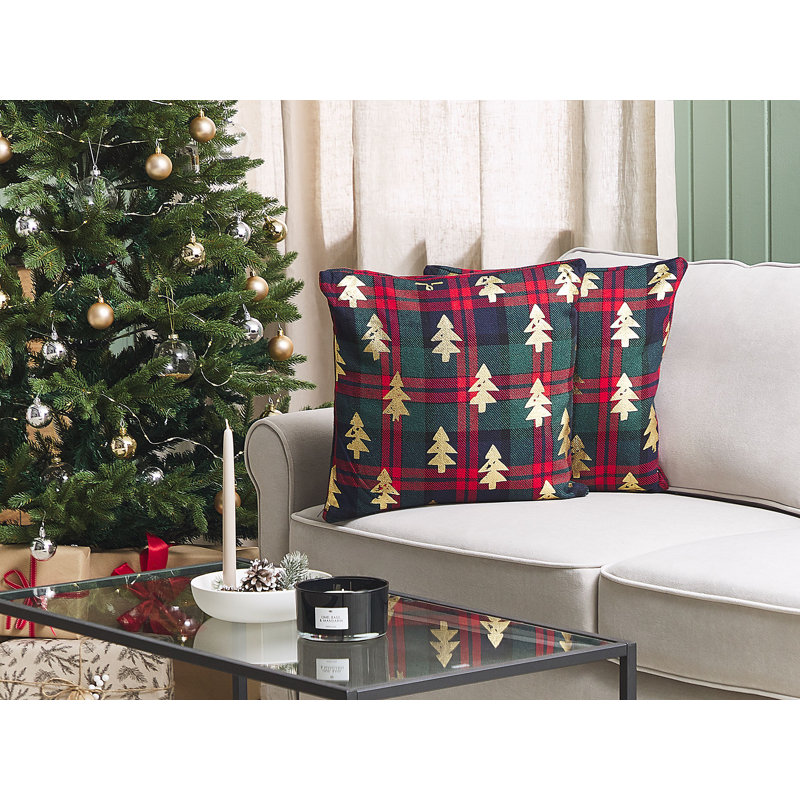 Zyaire Plaid Square Cushion