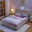 Lit tapissier pour enfants avec tête de lit surdimensionnée, lumière DEL et 4 tiroirs de rangement, tissu Boucle-1604488129-1604487738
