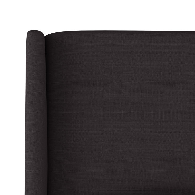 Tilly Upholstered Low Profile Platform Bed, King, Classic Black Linen