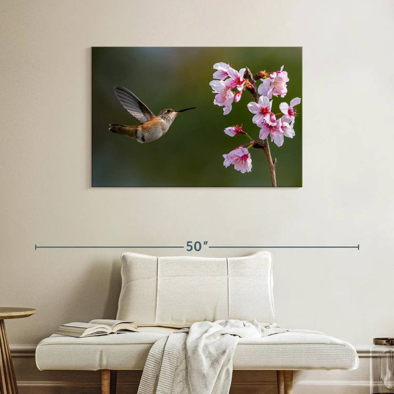 Brampt Cherry Blossom Hummingbird, 26" H x 39" W