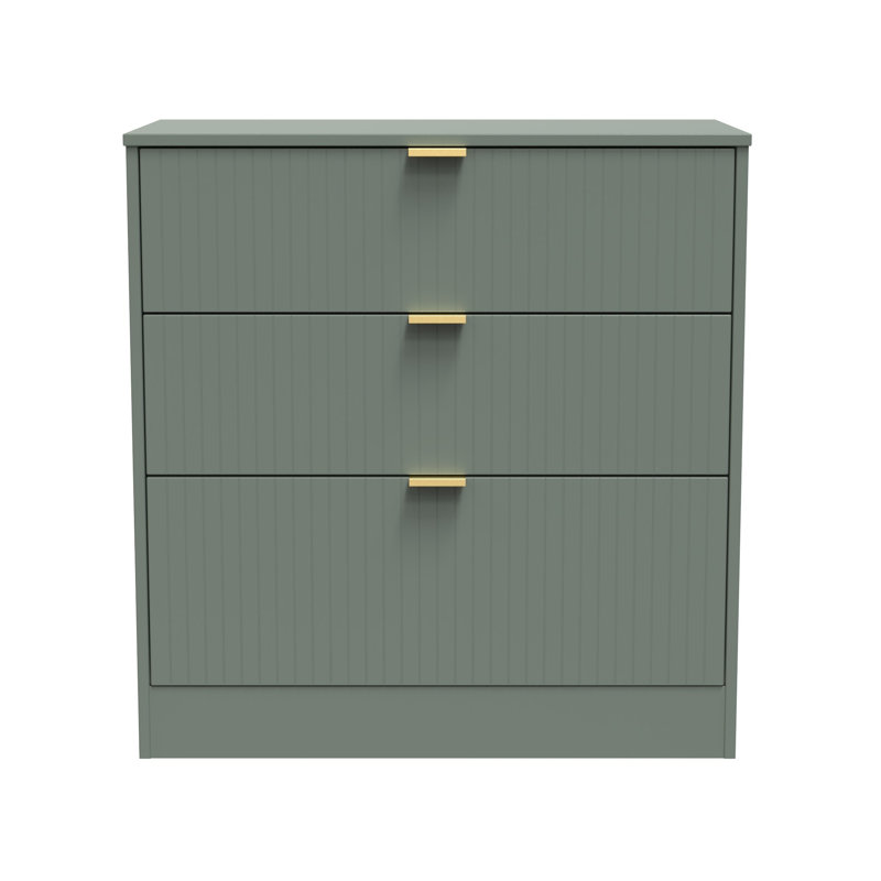 77cm W 3 - Drawer Chest of Drawers, Green