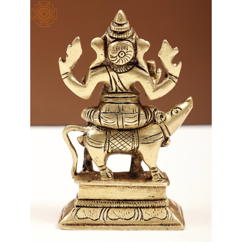 Petit Ganesha de 5 po assis sur une souris