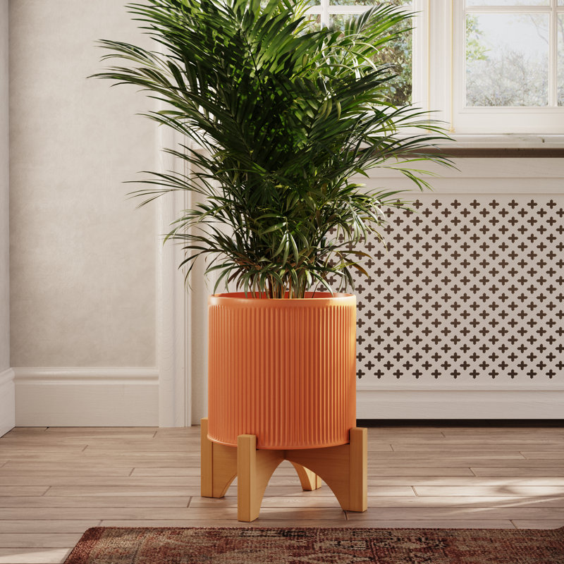 Pot à fleur d'intérieur en métal Melahat, H 12,5 po x l 9,75 po x P 9,75 po