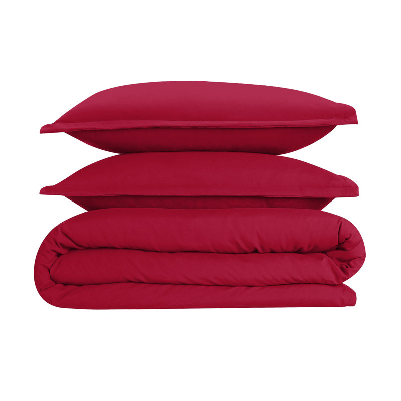 Super Soft Microfibre Reversible Plain Duvet Cover Set, Kingsize Duvet Cover Set + 2 Pillowcases, Burgundy