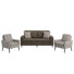 Wilmington Mid-Century Modern Small Space Living Room Set With Sofa And Curved Arm Accent Chairs