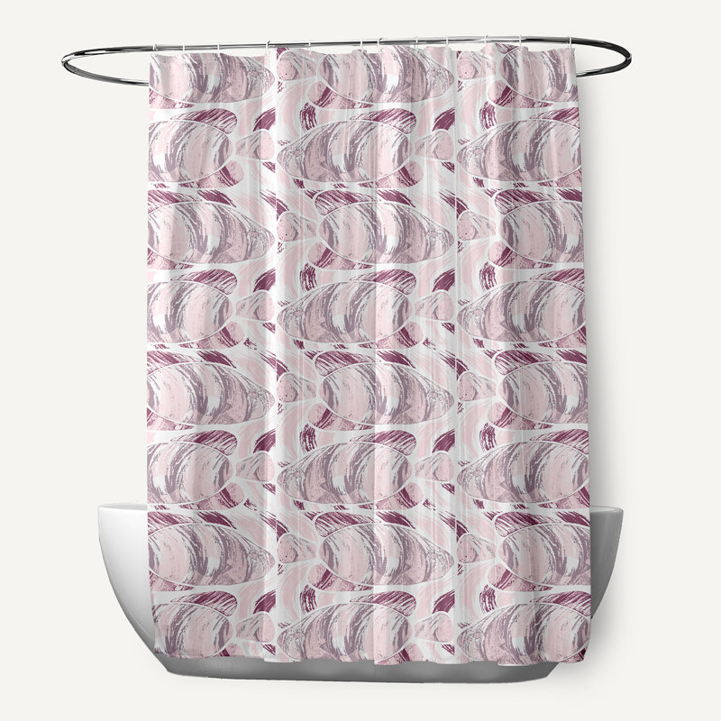 Odelina Abstract Shower Curtain, Purple