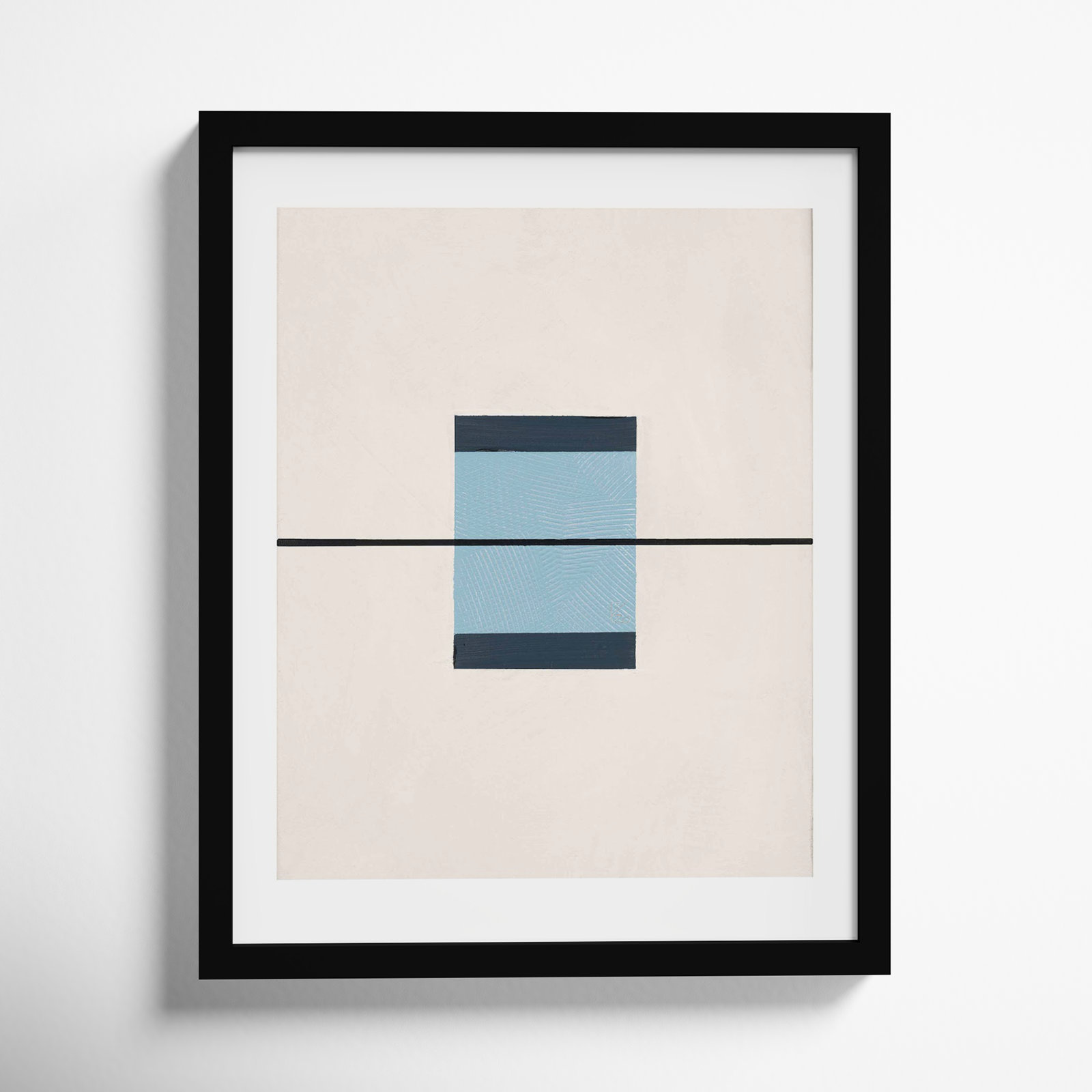 Black And Blue 1 by Robert Kamnatnik, Black, 38" H x 30" W x 1.25" D