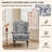 Duward Upholstered Rococo Black Chenille Wingback Accent Chair with Rolled Arm and Solid Wood Leg (Set of 2)-1893327858