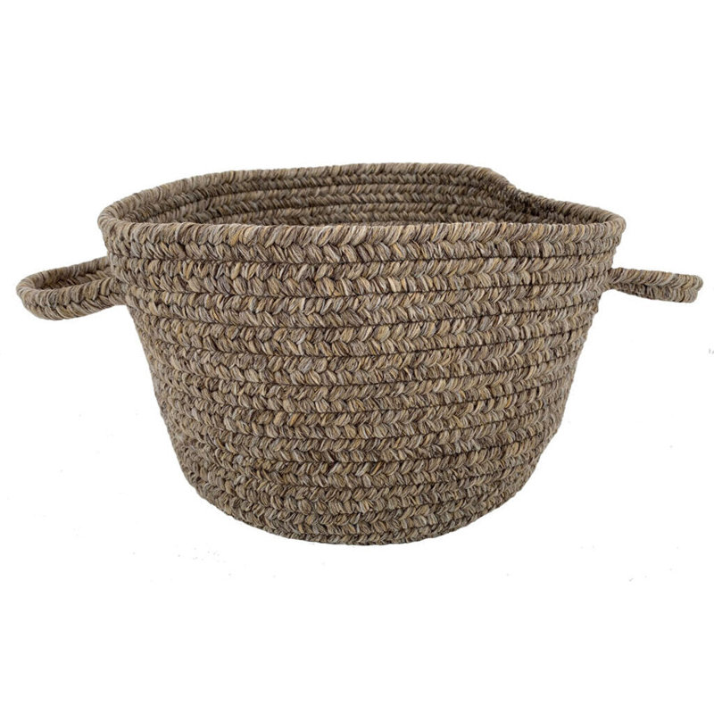 Hokku Designs Bajram Fabric Decorative Basket, Basket 12", Brown
