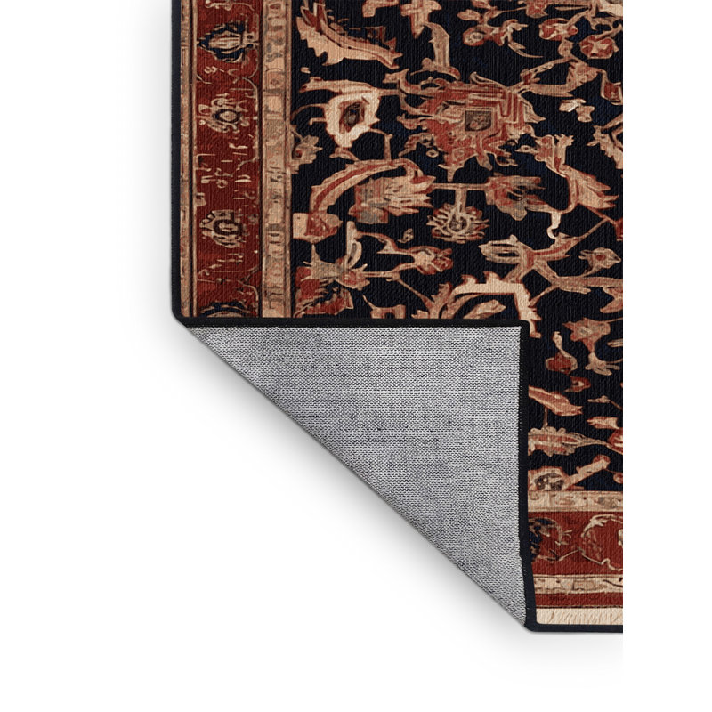 Tapis brun turc lavable à la machine, Carré 4 pi