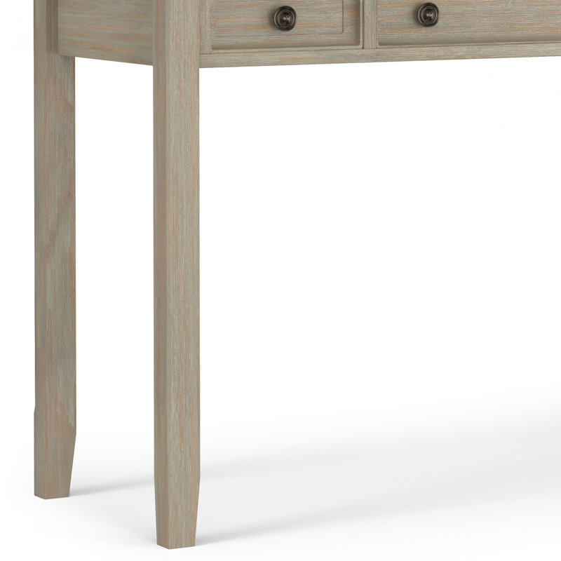Amherst Distressed Grey Solid Wood Desk with Keyboard Tray