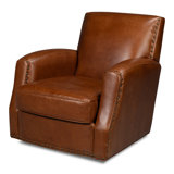 The Taft Leather Swivel Club Chair