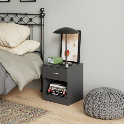 Delona 1 Drawer 40Cm W Chest of Drawers Nightstand Bedside Cabinet