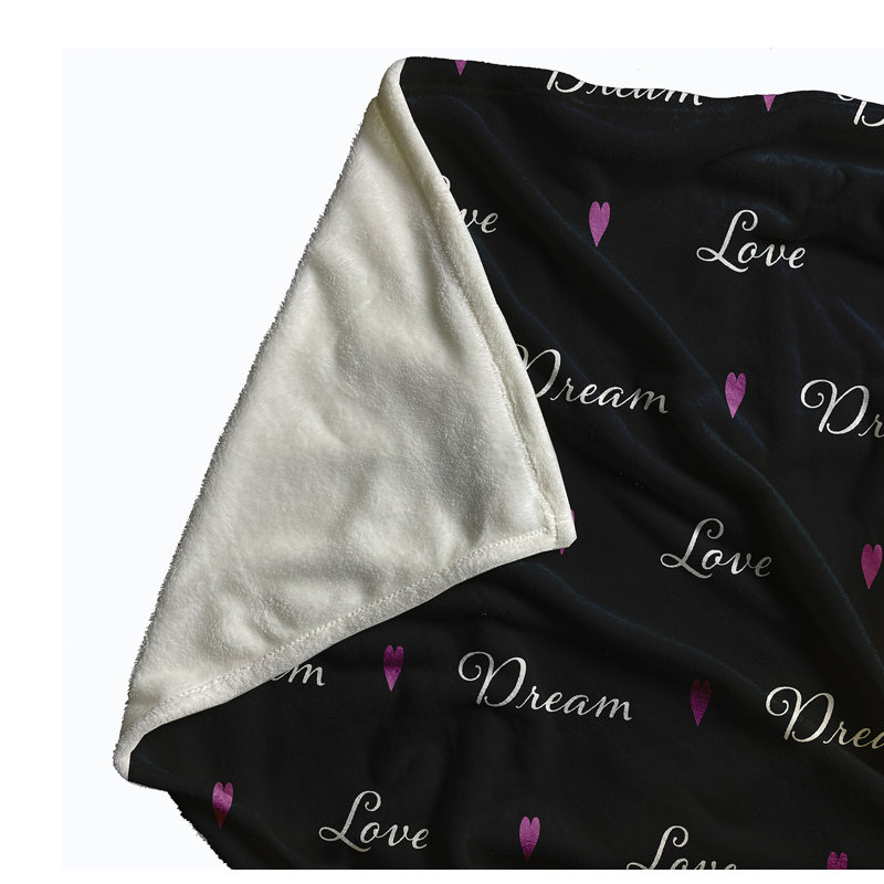 Jeté Love Dream Valentine's Day, Noir, noir, noir, noir, L 50 po x L 60 po