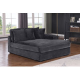 Gryta Single Chaise Lounge Corduroy Modern Sofa, With 4 Pillows