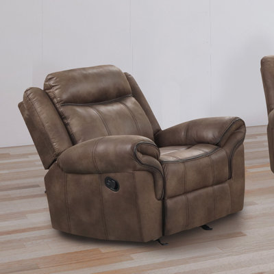 Contrast Welt Glider Recliner Pillow Top Arms Primary Living Room