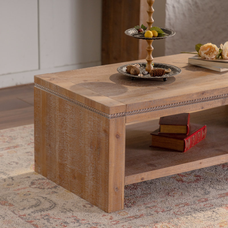 Solid Wood,Rectangle Coffee Table With Solid Wood