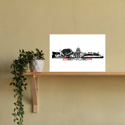 Ville de Denver, silhouette, architecture contemporaine abstraite, art mural de la ville