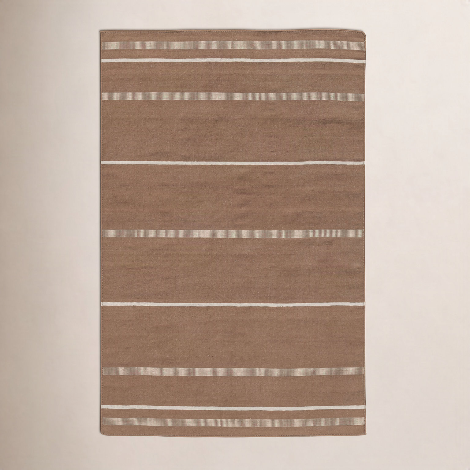 Flatweave Striped Outdoor Rug, Clay, Rectangle: 5'x7'6"