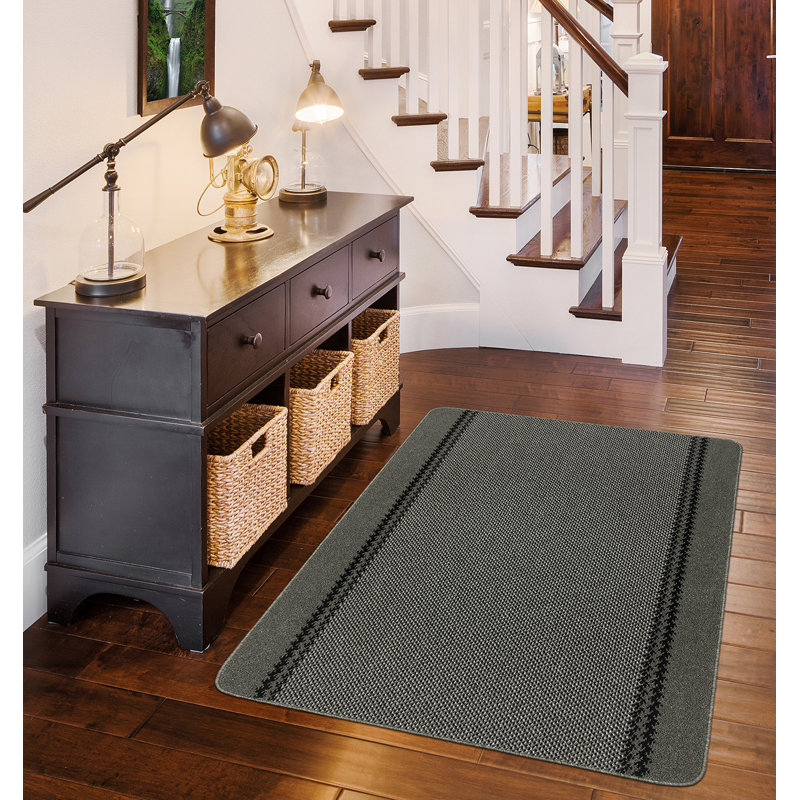 Draco Kitchen Mat, Charcoal, Rectangle 50 x 80cm