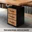 Bureau rectangulaire brun et noir en bois massif + fer avec 4 tiroirs-1639633742