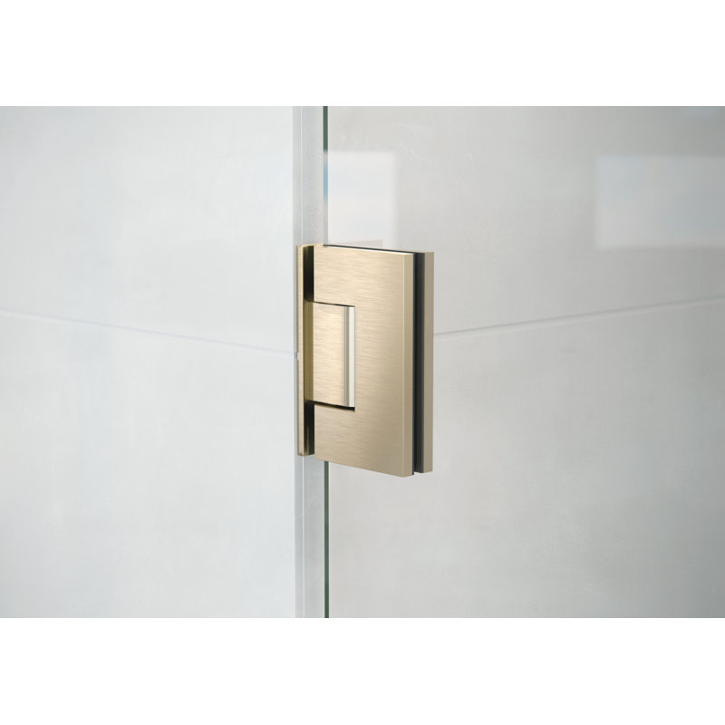Umbra 55.5 in. x 78 in. Fully Frameless Wall Hinge Towel Bar Shower Door, Brushed Bronze