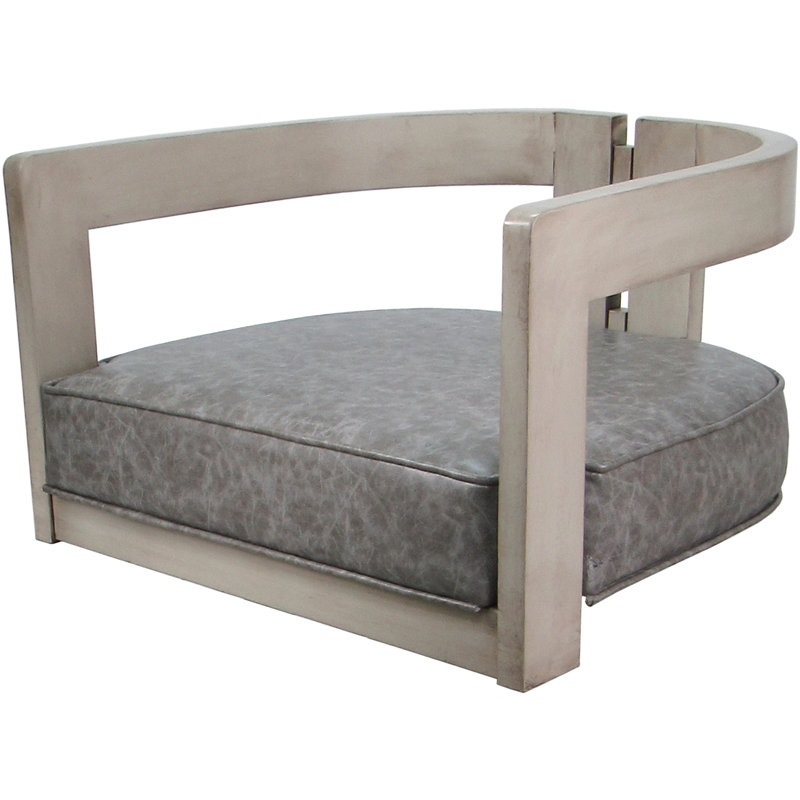 Vinyle marbré Megill - coussin crème, Counter Stool (26" Seat Height), Gray, Beige