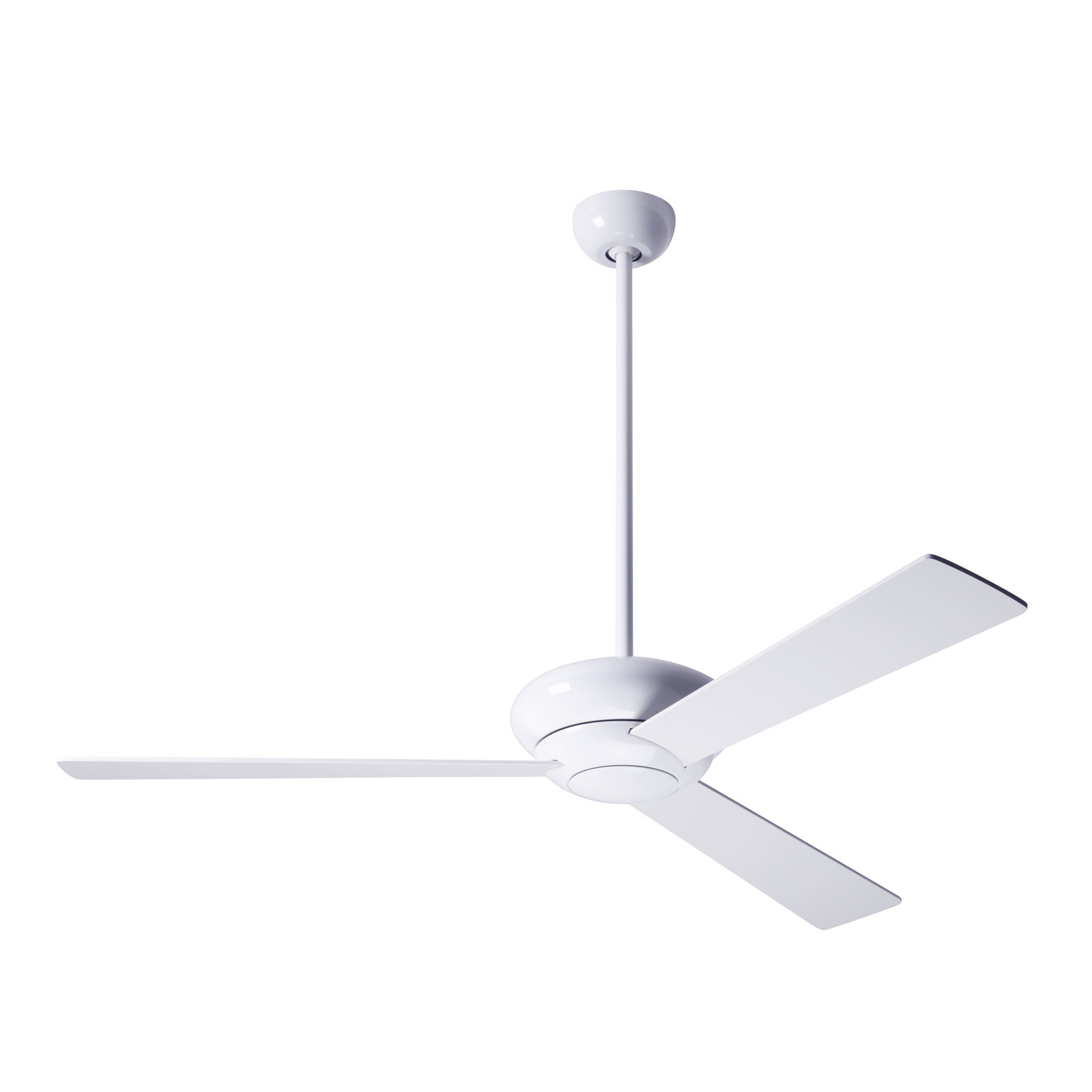 52'' 3 Blade Ceiling Fan, Brushed Aluminum, Wall Control with Remote Handset (2-wire), White