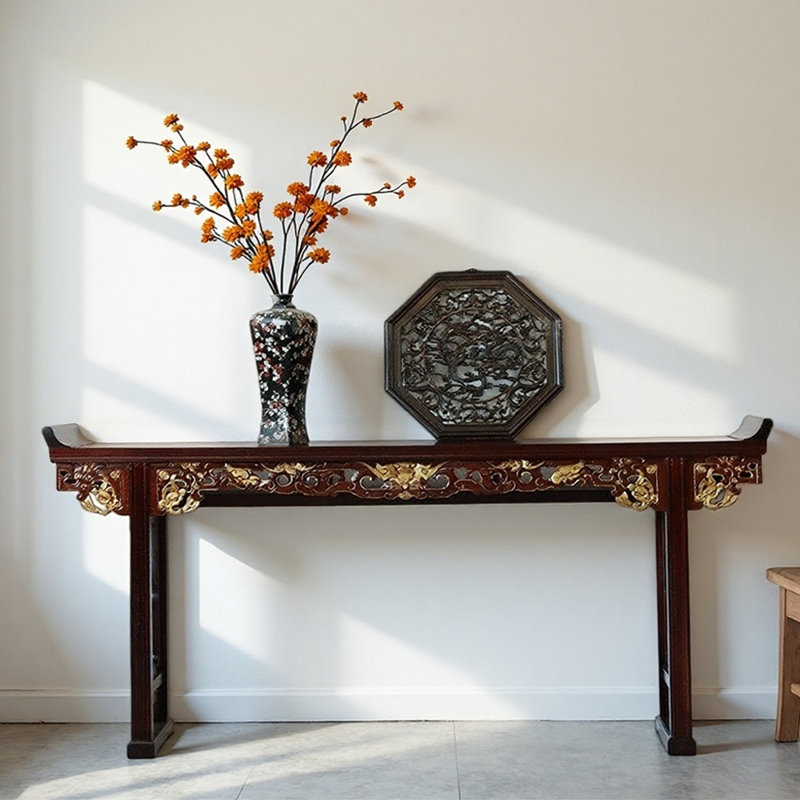 Console d'entrée en bois massif chinois