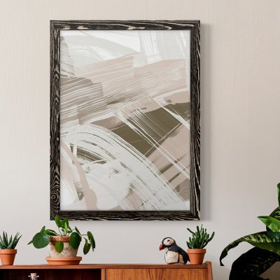 Toile encadrée de qualité supérieure Earthtone Swipe I - prête à être accrochée