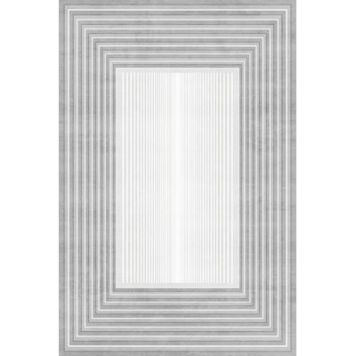 Nyeim Machine Washable Living Room Rug Design 7710 - 5X8 (5'2"X7'5"), Grey