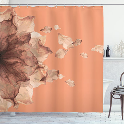 Donquell Floral Shower Curtain with Hooks Included